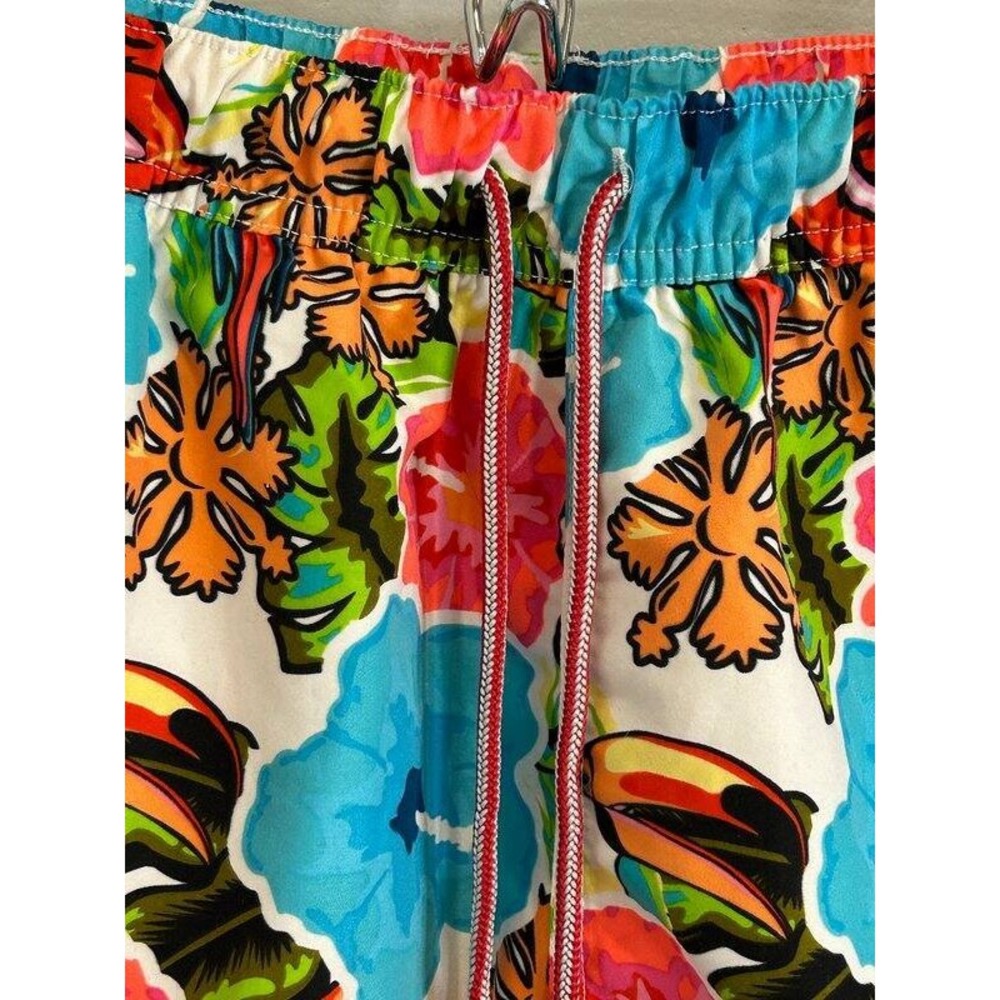 Peter Millar Swim Trunks Shorts Mesh Lined Bright Floral Toucan Parrot M
